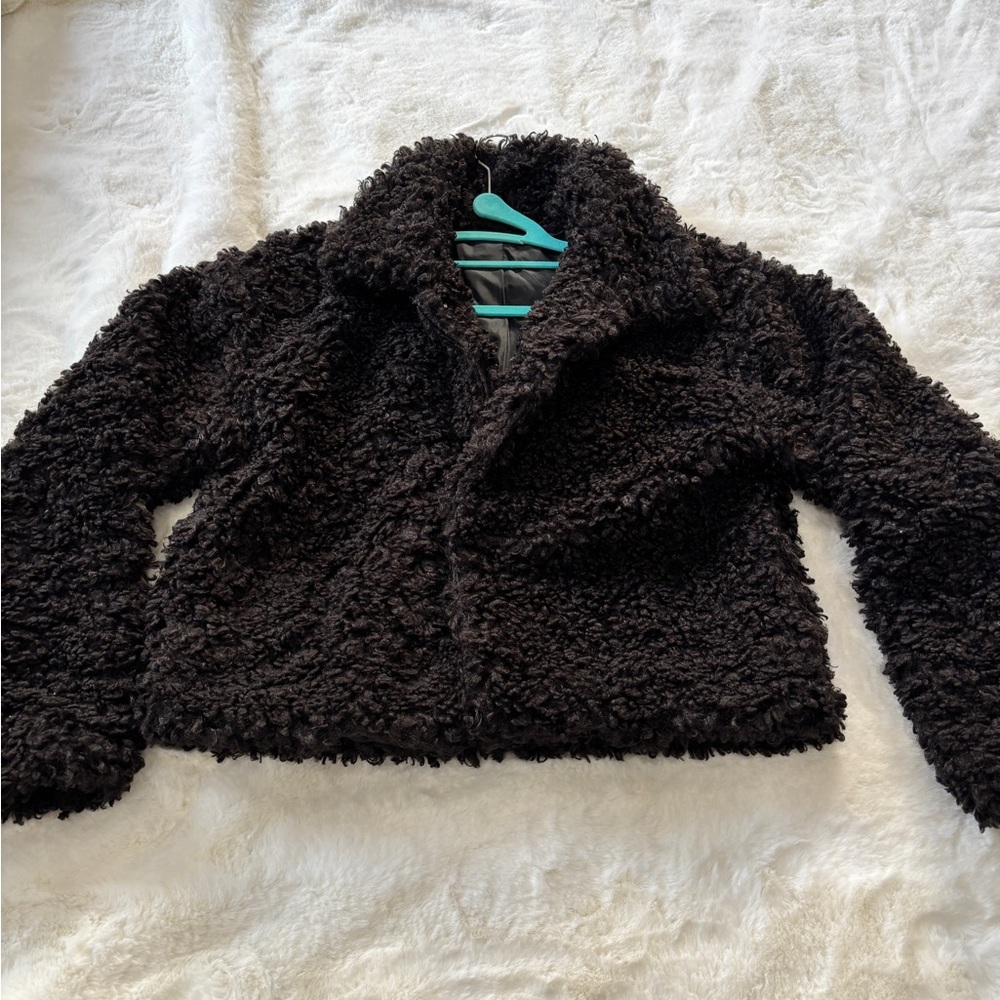 💕WeGo Black Fuzzy Jacket japan
